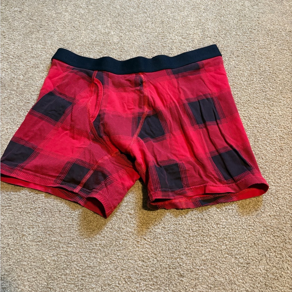 Old Navy Red and Black Plaid Boxer Briefs